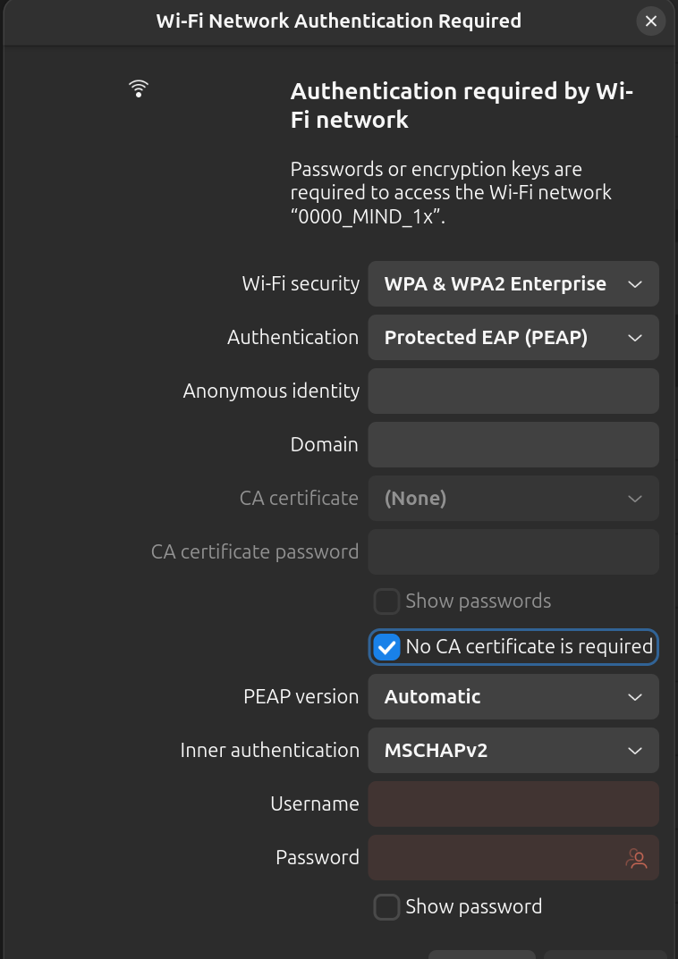接続できる設定